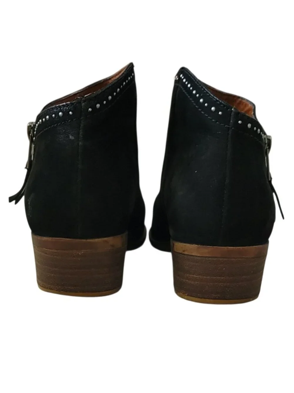 Lucky Brand 'Benna' Black Suede Leather Boho Ankle Bootie Size 9M
